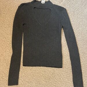 Express Charcoal V-Neck Sweater
